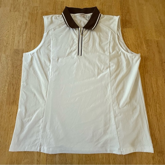 IZOD Cool FX XFG White Sleeveless Golf Shirt ladies size XL polyester spandex - Picture 1 of 5